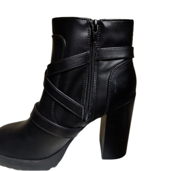 Report Women’s Black Chunky Platform Ankle Boots Size 8M– 4” Block Heel - Picture 3 of 10